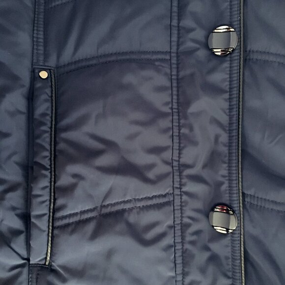 [Novelti] Navy Blue Padded Parka w/ Detachable Faux Fur Hood | M | Good - Picture 8 of 13